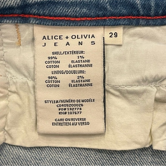 Alice + Olivia Kayla Wide Leg Coin Pocket Jeans Rockstar Blue Size 29 - Picture 11 of 17